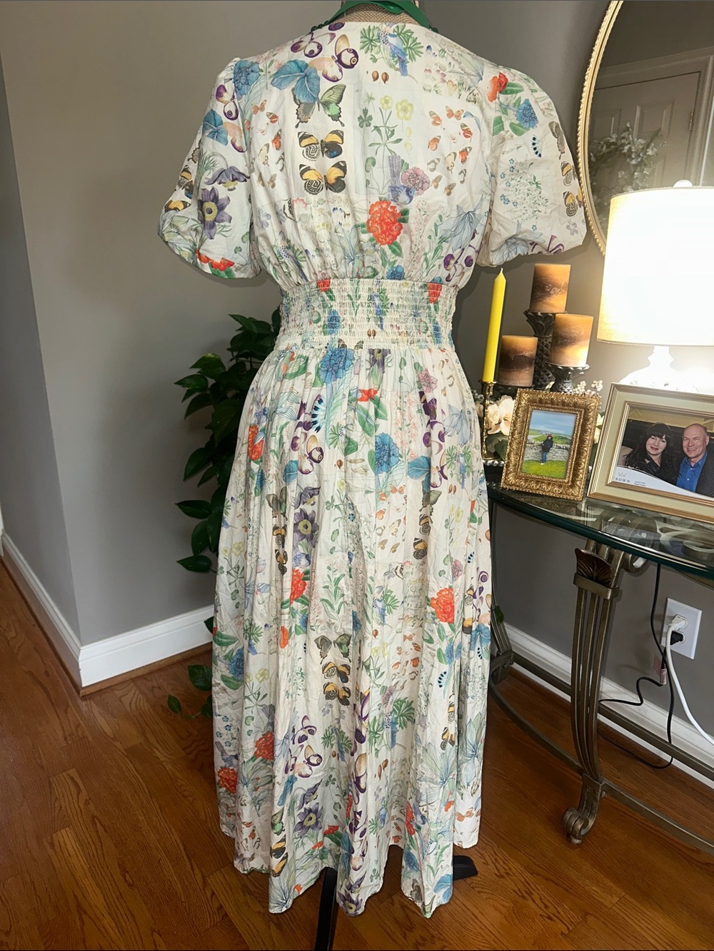 Anthropologie Katerina Button-Front Dress Floral Butterfly Print EUC small - Picture 7 of 16